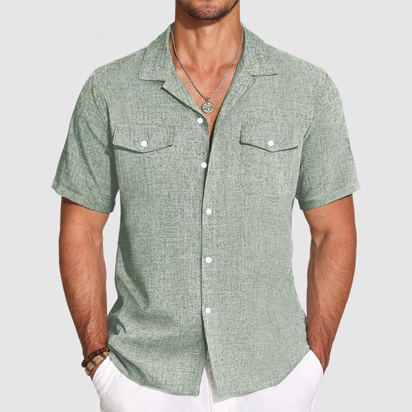 Men's Casual Cotton & Linen Vacation Style Shirt