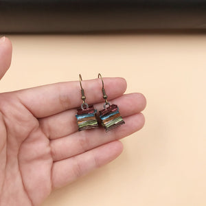 Stacked Book Earrings