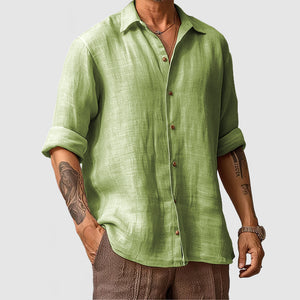 Men's Casual Beach Seaside Cotton Linen Shirt