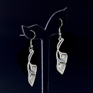 Lily leaf pendant earrings