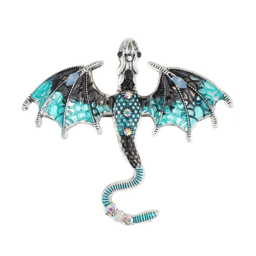 Retro Colored Glazed Dragon Mouth Brooch