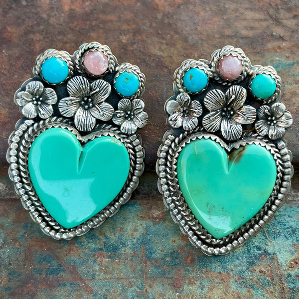 Love Turquoise Flower Earrings