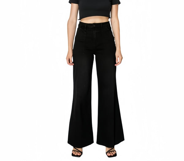 Utility Patch Pocket High Rise Wide Leg Jeans BYW8103