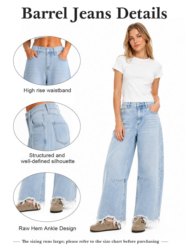ONESO Vintage High Rise Barrel Jeans