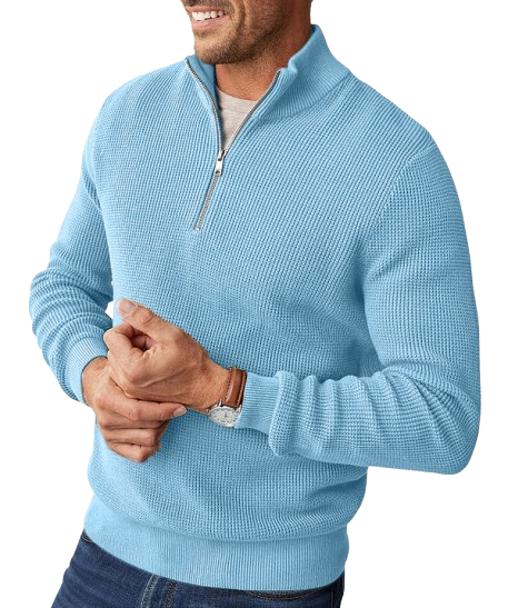 Gentleman's Waffle Half-Zip Knit Sweater