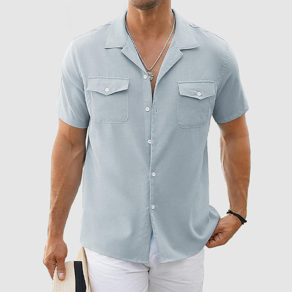 Men's Casual Cotton & Linen Vacation Style Shirt