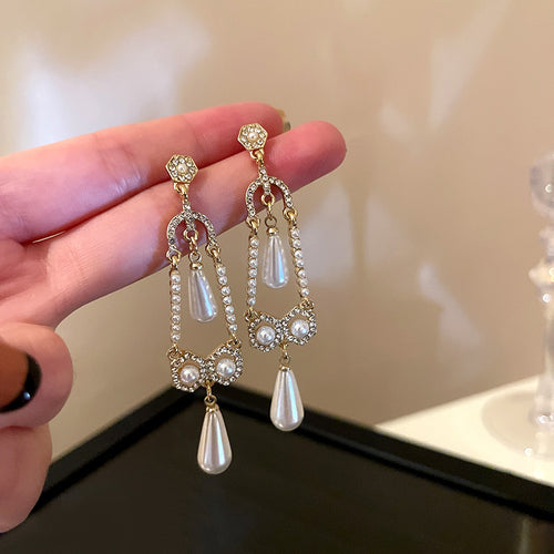 Pearl Geometric Earrings