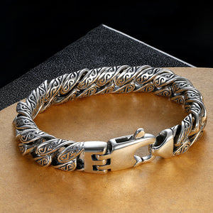 Silver arabesque buckle bracelet