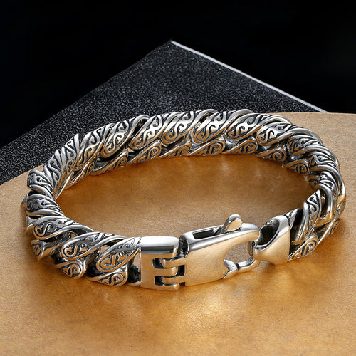 Silver arabesque buckle bracelet