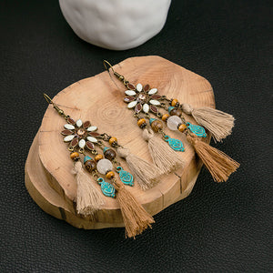 Tassel flower earrings