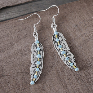 Feather Set Turquoise Long Earrings