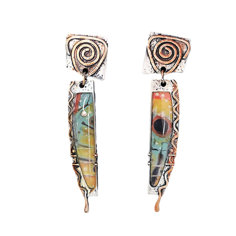 Retro colored glass earrings