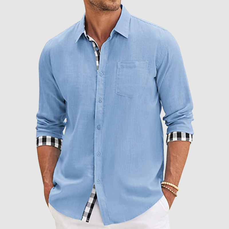 Men's shirt with long sleeves in autumn and winter style