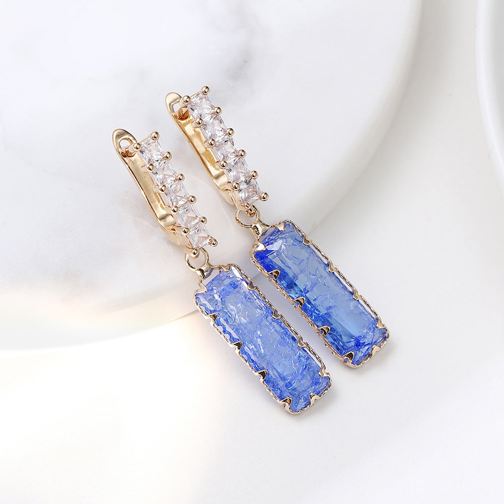 Dazzling Square Gemstone Earrings