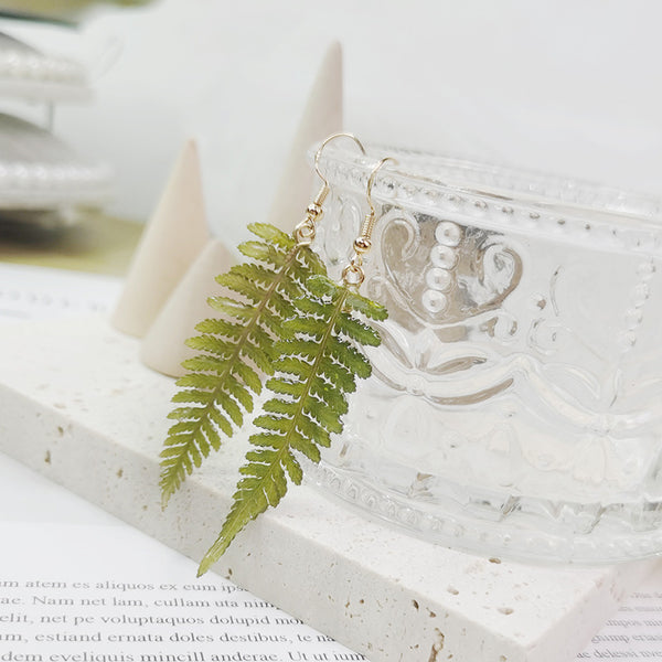 Vintage Green Leaf Earrings