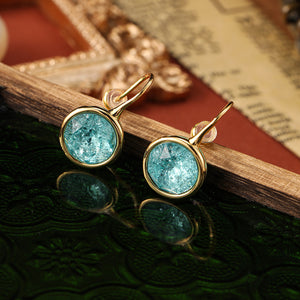 Vintage Ice Crack Jewel Earrings