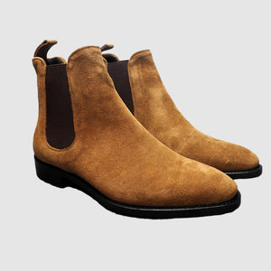 Men's Faux Deerskin Chelsea Casual Mens Boots