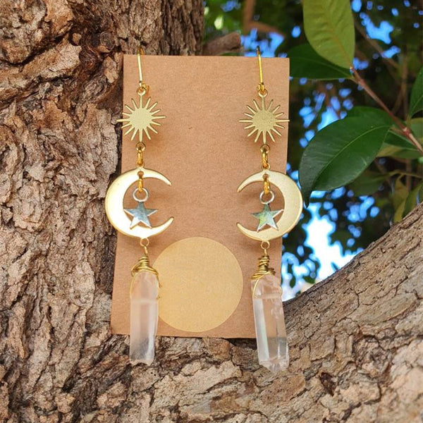 White Quartz Crystal Earrings