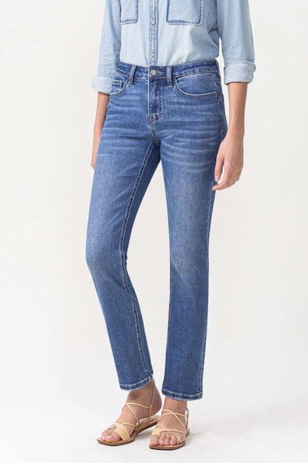 Full Size Midrise Slim Ankle Straight Jeans