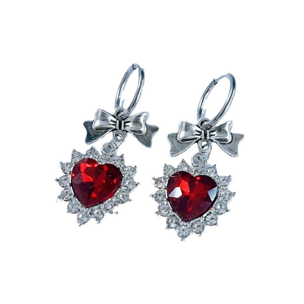 Red Bow Earrings