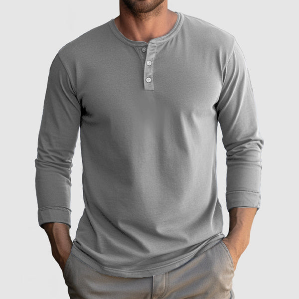 Men's Casual Comfortable Cotton Henley Shirt