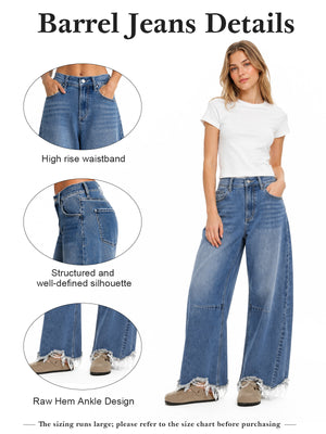 ONESO Vintage High Rise Barrel Jeans