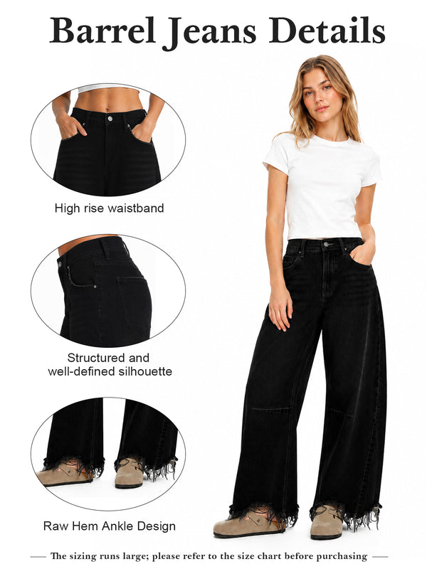 ONESO Effortless High Rise Barrel Jeans