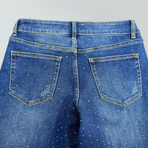 SHAPUM Midnight Shimmer Ombre Wide Leg Jeans