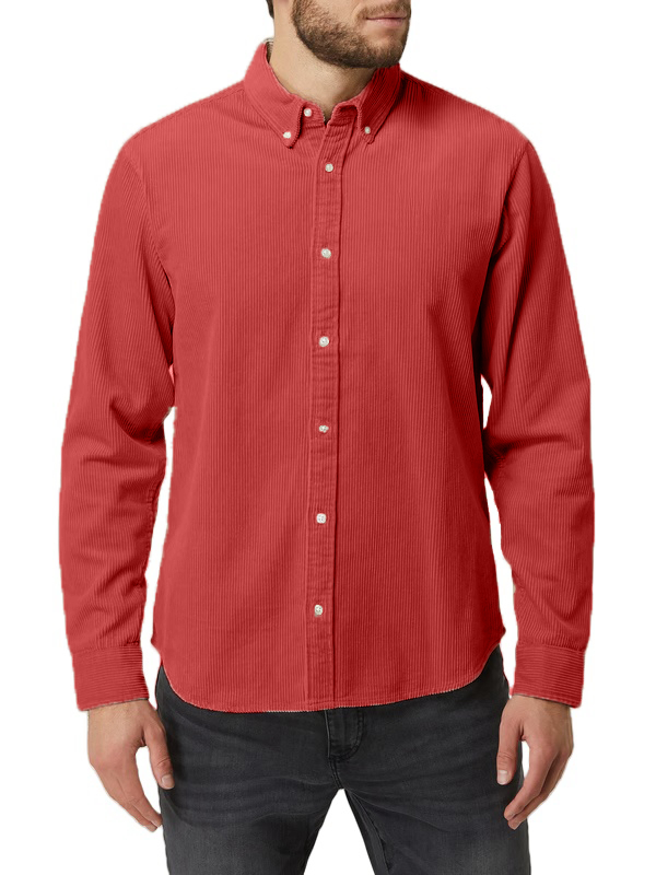 Men's Corduroy Classic Lapel Long Sleeve Casual Shirt