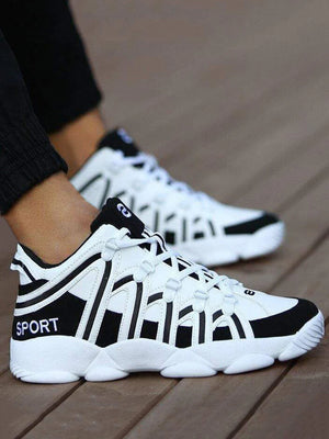 Lace-up Striped Sneakers