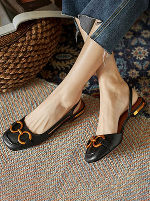 Square Closed Toe Block Sandals