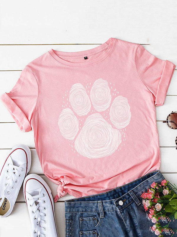 Dog Paw Print Casual Tee