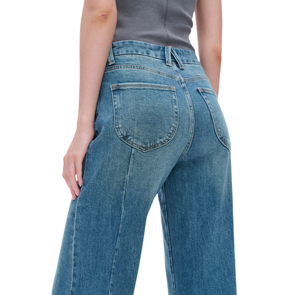 Women High Rise Stretch Wide Leg Vintage Lyocell Comfy Jeans BYW8141