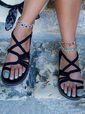 Bohemian Rope Flat Sandals