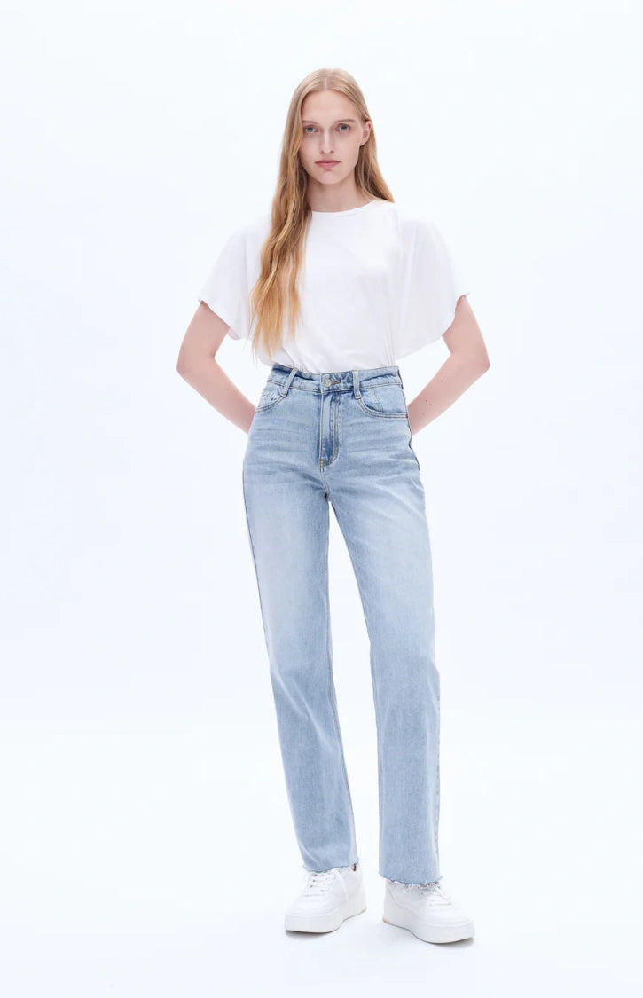 High Rise Stretch Wide Leg Jeans