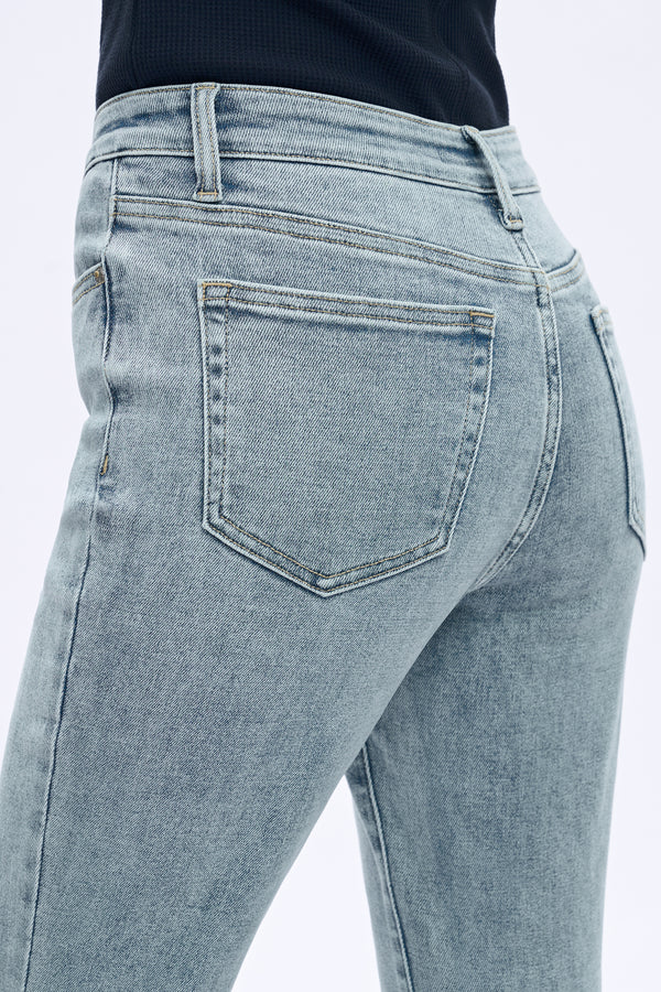 SHAPUM Womens High Waisted Ripped Bootcut Jeans Western Stretchy Bell Bottom Tummy Control Jean Trendy Flare Jeans