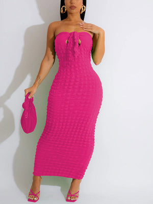 Strapless Bubble Bodycon Dress