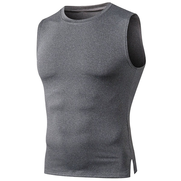 Men's Sports Tank Top Tight Round Neck Crew High Stretch Quick Drying