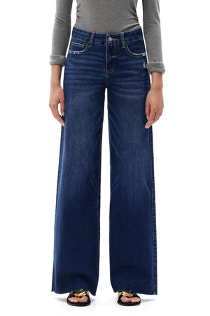 ONESO Women Coastal-Inspired Mid Rise Wide Leg Jeans