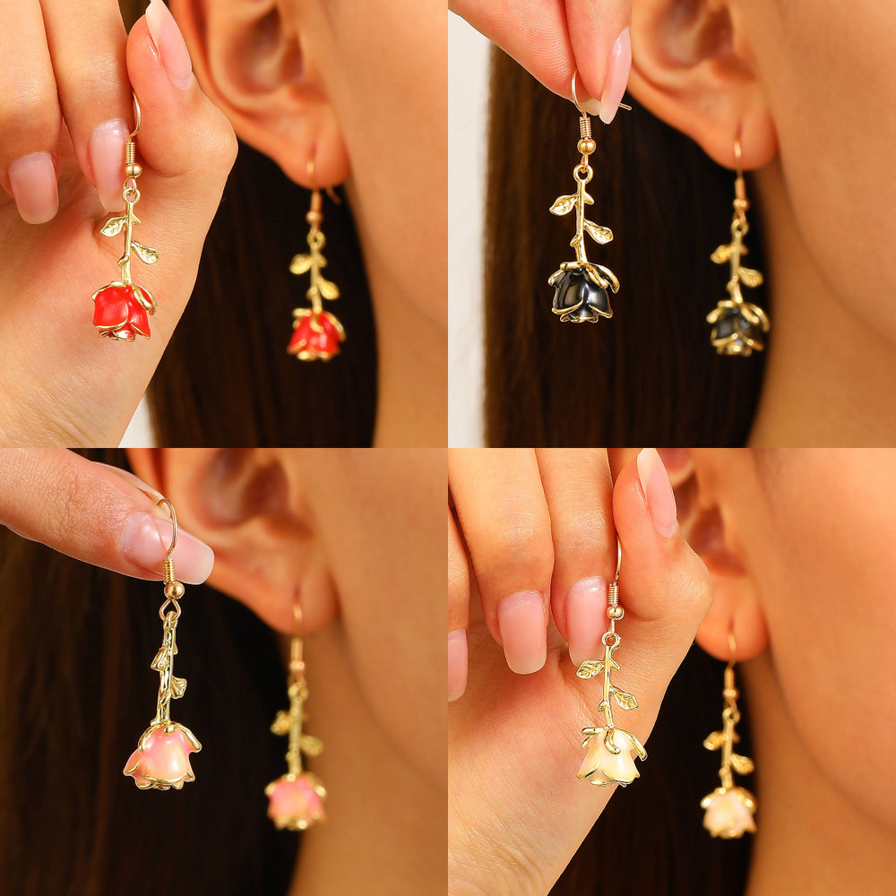 Retro Rose Earrings