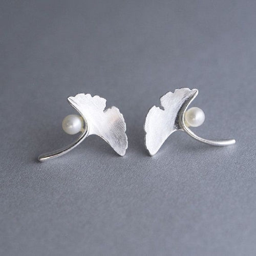 Ginkgo Pearl Earrings