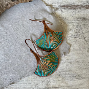 Leaf Plant Vein Pendant Earrings