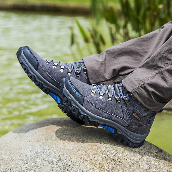 Autumn and winter warm high top outdoor shoes men's hiking shoes large size wear-resistant hiking shoes men