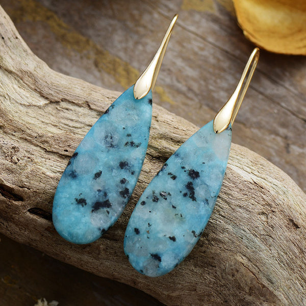 Natural Stone Water Drop Earrings