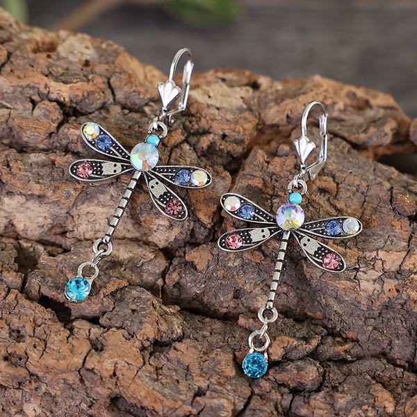 Elegant Carved Dragonfly Earrings