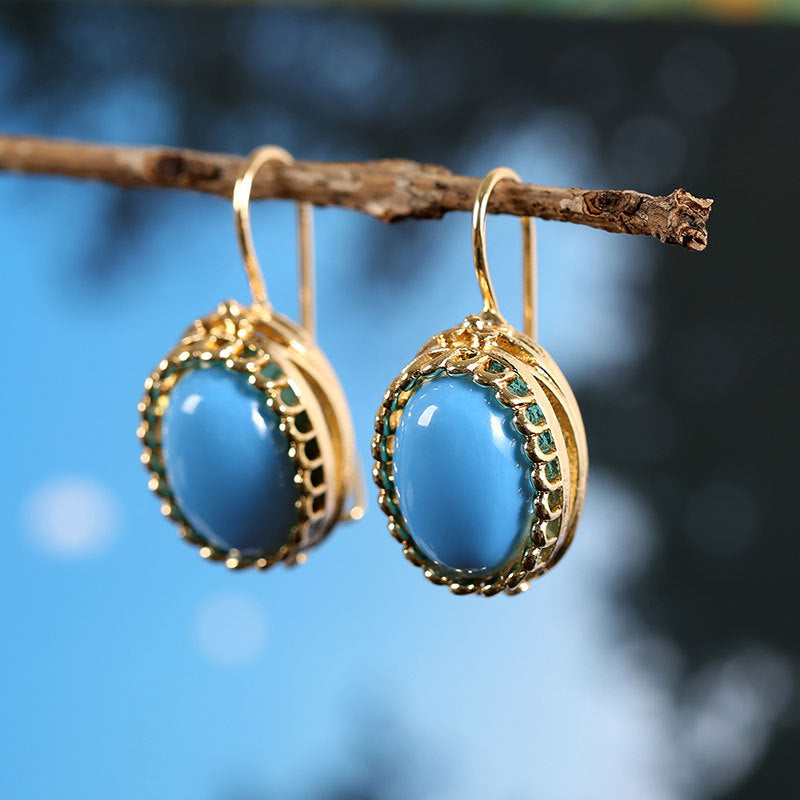 Blue gemstone earrings