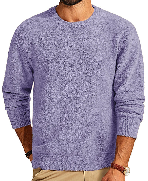 Men's Plush Round Neck Long Sleeve Sweatshirt