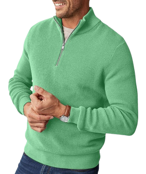 Gentleman's Waffle Half-Zip Knit Sweater