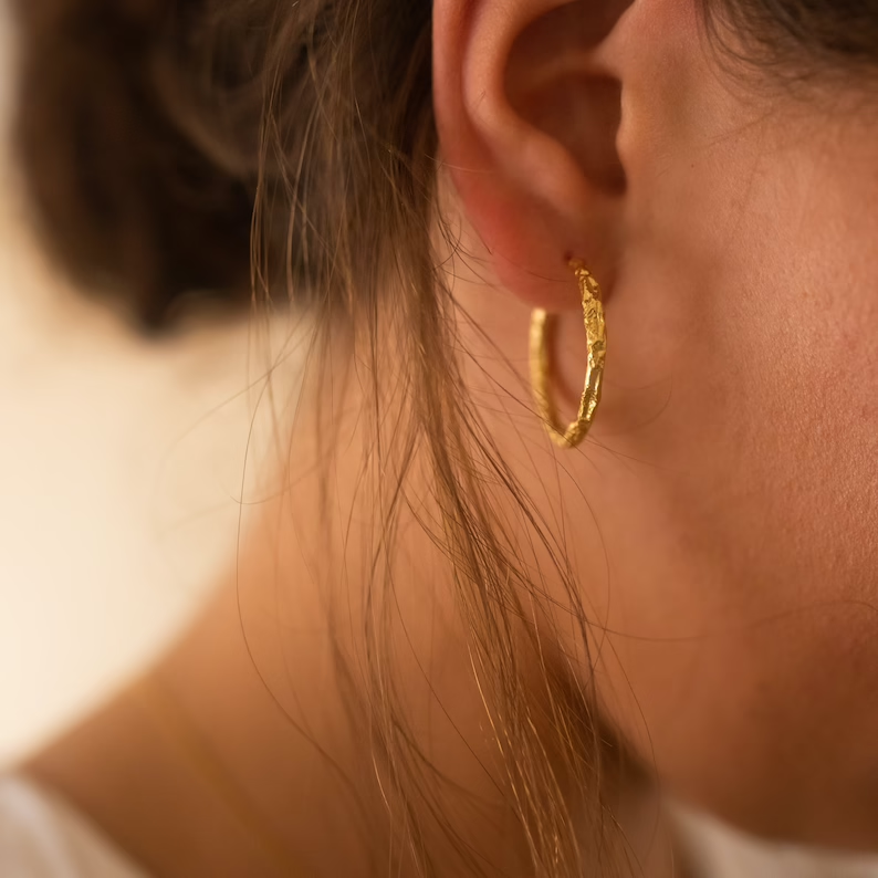 Vintage Golden Hoop Earrings