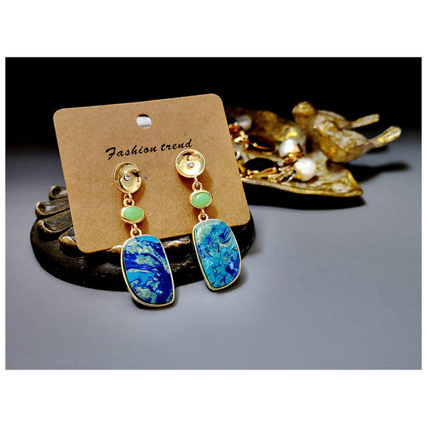 Blue Ocean Stone Earrings